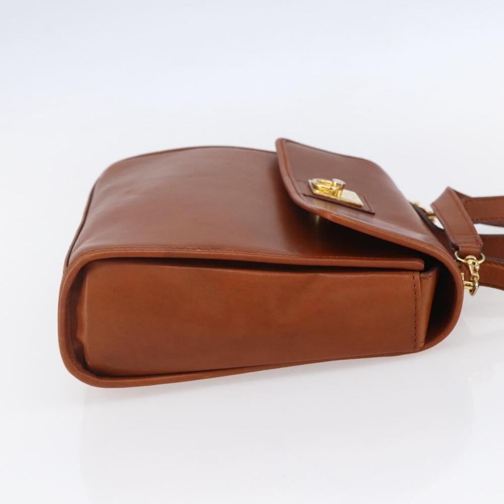 CELINE Hand Bag Leather 2way Brown gold Auth mr1643 - Picture 4 of 16